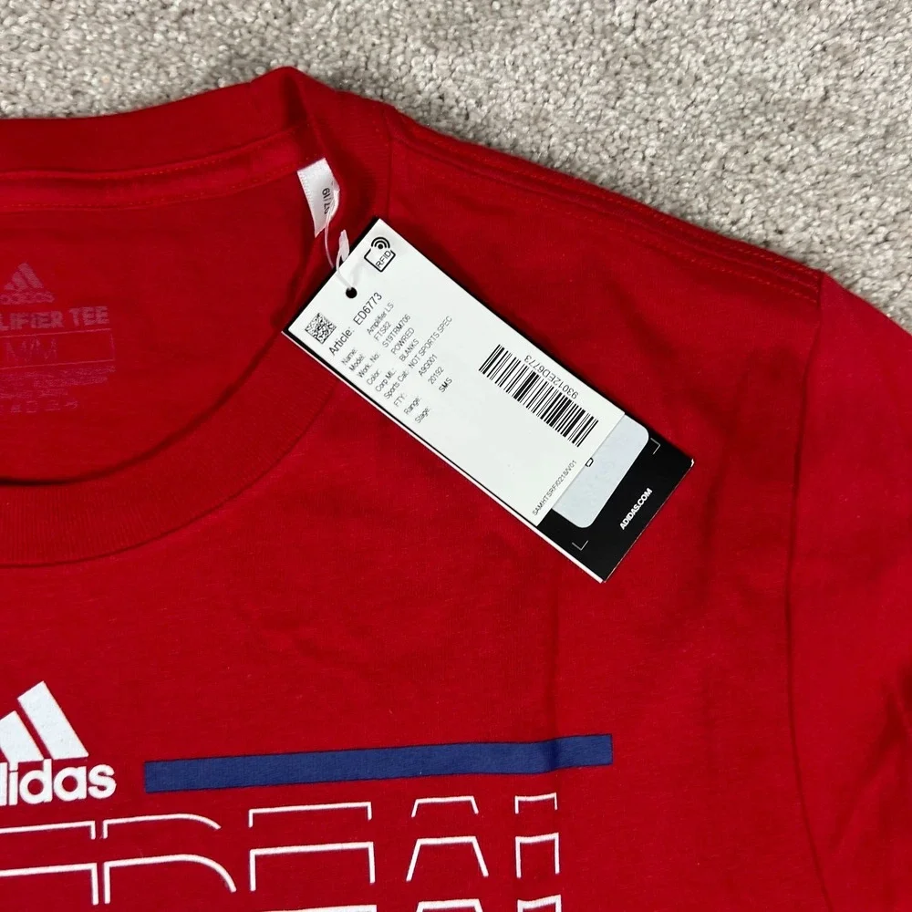 Adidas Mens Medium Red NHL Montreal Canadiens Long Sleeve Amplifier‎ T-Shirt NWT